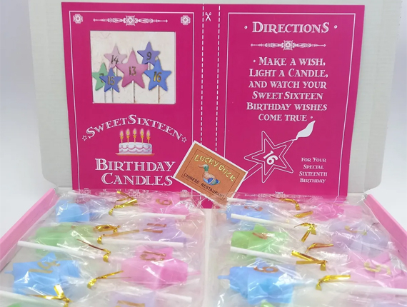 16 wishes candles packaging